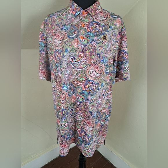 Robert Graham Men's Goldberg Short-Sleeve Knit Polo Paisley Size M - Picture 3 of 16